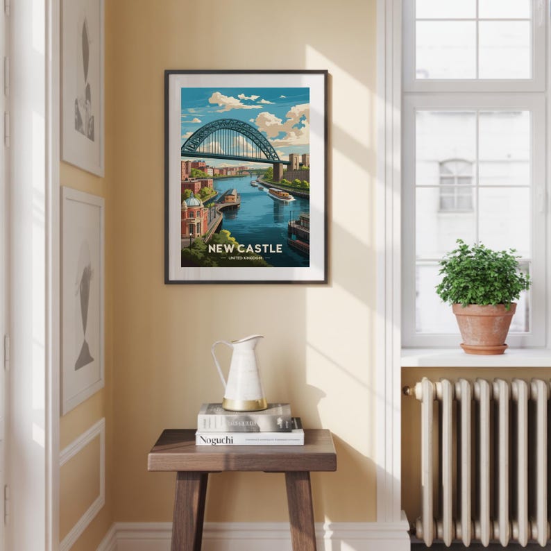 Newcastle Travel Poster: United Kingdom Cityscape Art image 3