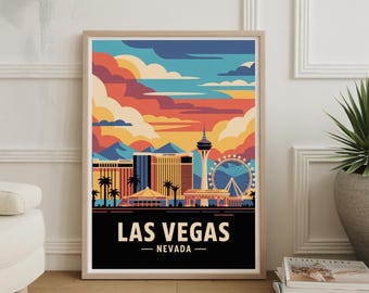 Las Vegas Skyline Art Print: Nevada Cityscape Wall Decor