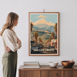 San Luis Obispo Travel Poster – Cal Poly Wall Art, California Coastal Decor image 3