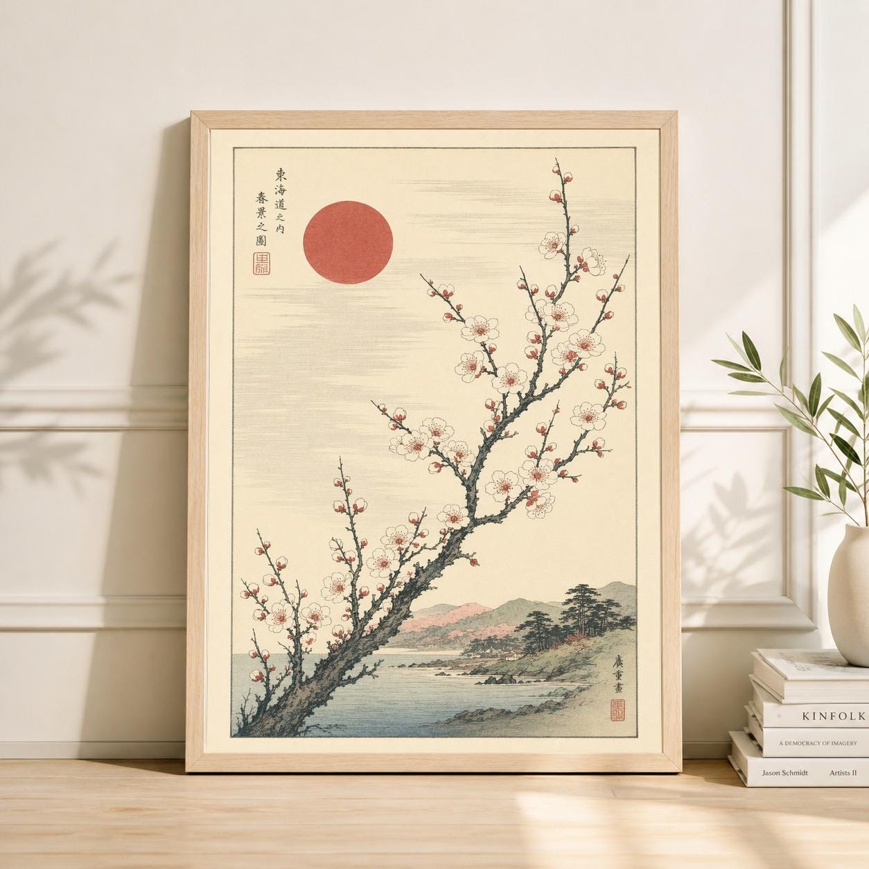 Japanese Red Sun Wall Art - Etsy