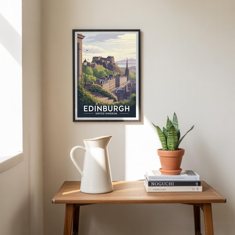 Edinburgh Travel Poster, Vintage Style Scotland Wall Art Print - Etsy ...