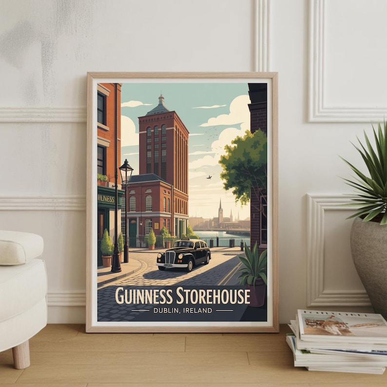 Vintage Guinness Storehouse Dublin Ireland Travel Poster, Iconic City Wall Art image 1