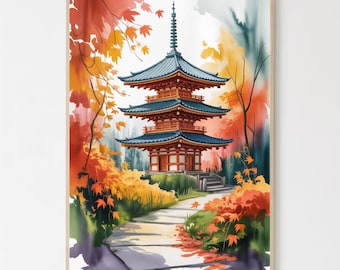 Pintura de acuarela de Taipéi - Póster de viaje de Taiwán