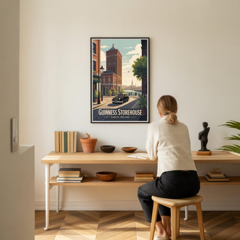 Vintage Guinness Storehouse Dublin Ireland Travel Poster, Iconic City Wall Art image 8