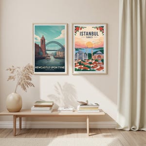 Newcastle Upon Tyne Cityscape Art Print, UK Travel Poster, Home Wall Décor image 7