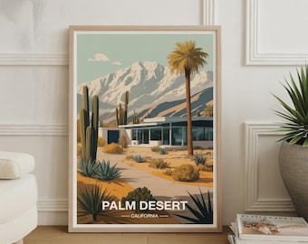 Palm Desert California Poster – Midcentury Modern Desert Wall Art