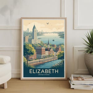 Elizabeth United States Travel Poster – Vintage Style Wall Art, Adventure Print image 1