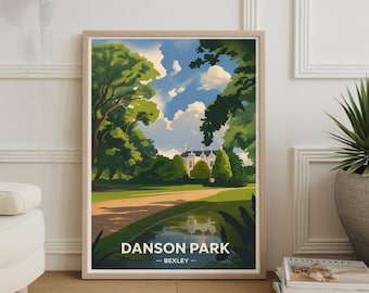 Danson Park Bexleyheath Travel Poster: Vintage South East London Art