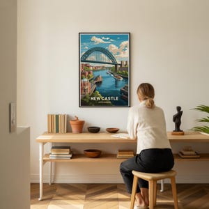 Newcastle Travel Poster: United Kingdom Cityscape Art image 2