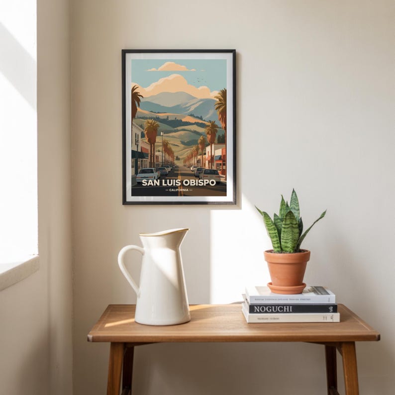 San Luis Obispo Travel Poster – Cal Poly Wall Art, California Coastal Decor image 4