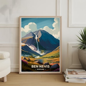 Ben Nevis Scotland Poster: Vintage Scottish Highlands Travel Art