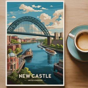 Newcastle Travel Poster: United Kingdom Cityscape Art image 6