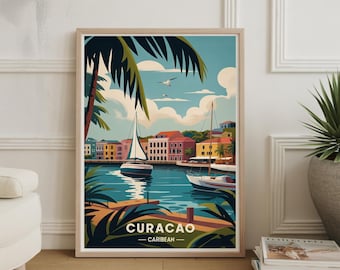 Curaçao Travel Poster: Caribbean Island Wall Art