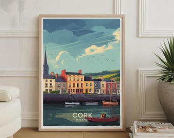 Cork Ireland Travel Poster: County Cork & Kinsale Art Print