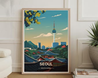 Seoul Cityscape Poster: South Korea Travel Wall Art