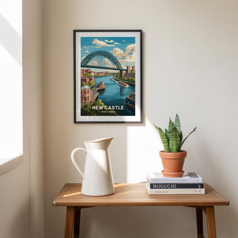Newcastle Travel Poster: United Kingdom Cityscape Art image 4