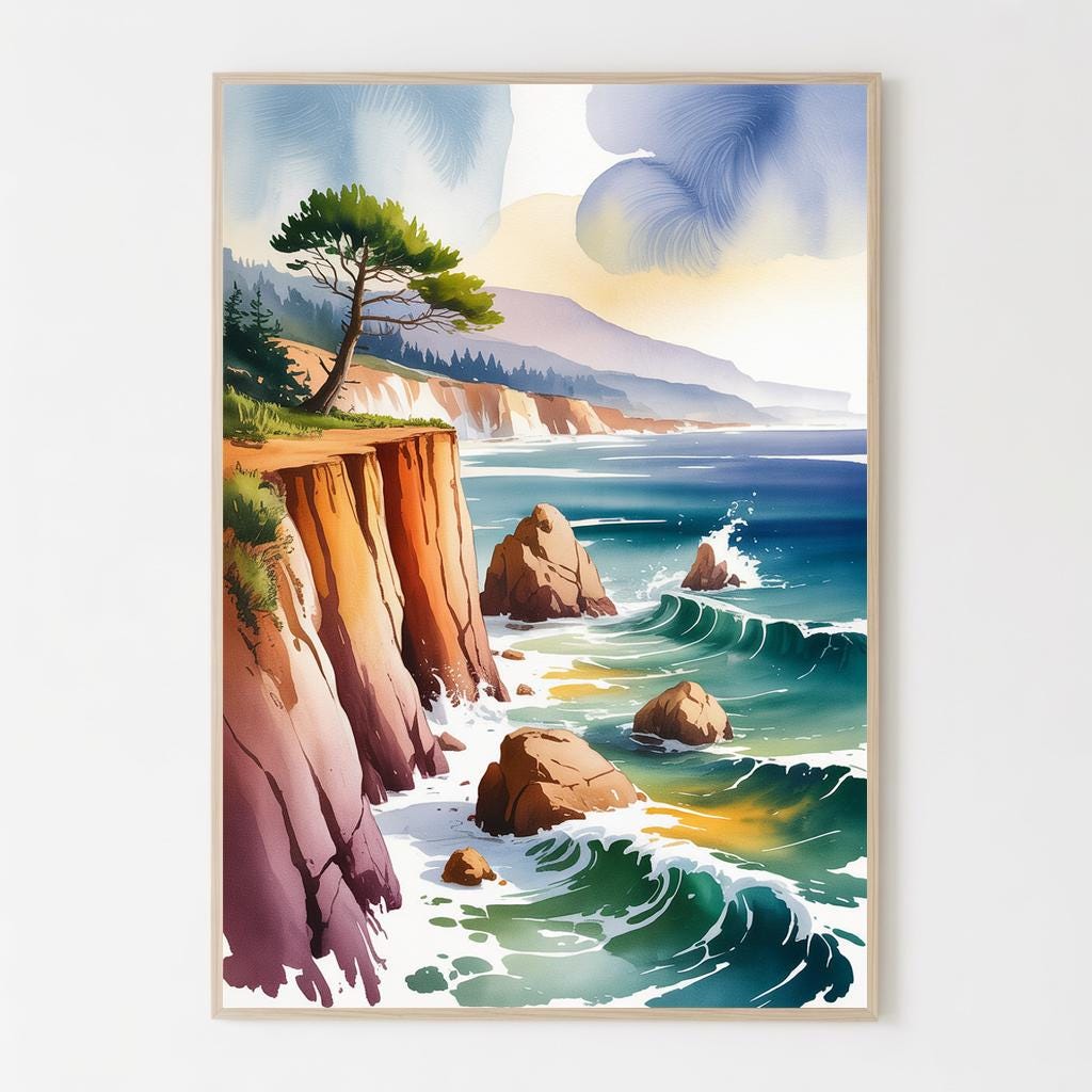 Pebble Beach Water Color - Etsy