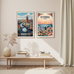 Stampa artistica del paesaggio urbano di Newcastle, decorazione da viaggio nel Regno Unito, regalo di compleanno e matrimonio immagine 7