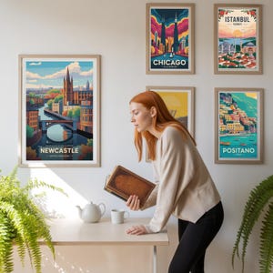 Stampa artistica del paesaggio urbano di Newcastle, decorazione da viaggio nel Regno Unito, regalo di compleanno e matrimonio immagine 6