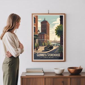 Vintage Guinness Storehouse Dublin Ireland Travel Poster, Iconic City Wall Art image 3