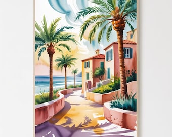 Key West Watercolor Painting - Florida Keys Travel Art Print