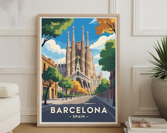 Póster de la Sagrada Familia: Barcelona España Travel Wall Art