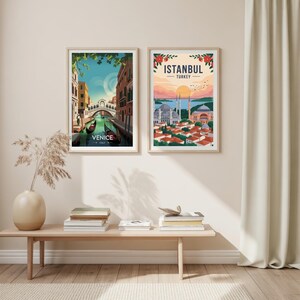 Venice Italy Travel Poster: Vintage Rialto Bridge Watercolor Art image 7
