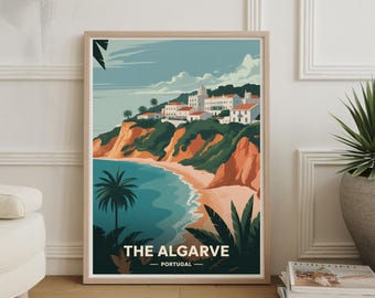 Algarve Portugal Poster, Travel Wall Art, Holiday Decor, Portugal Destination Artwork