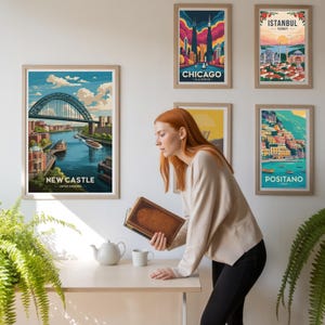 Newcastle Travel Poster: United Kingdom Cityscape Art image 5