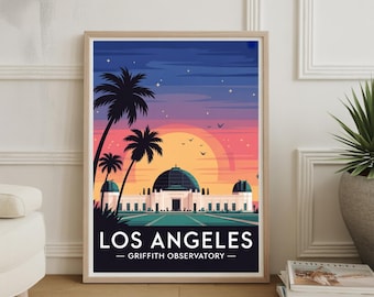 Los Angeles Skyline Art Print: Griffith Observatory, California Cityscape
