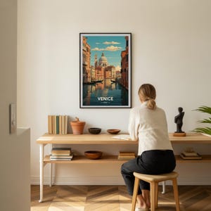 Venice Italy Travel Poster, Romantic Canal Wall Art, Italian Home Decor image 8