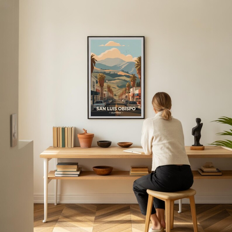 San Luis Obispo Travel Poster – Cal Poly Wall Art, California Coastal Decor image 8