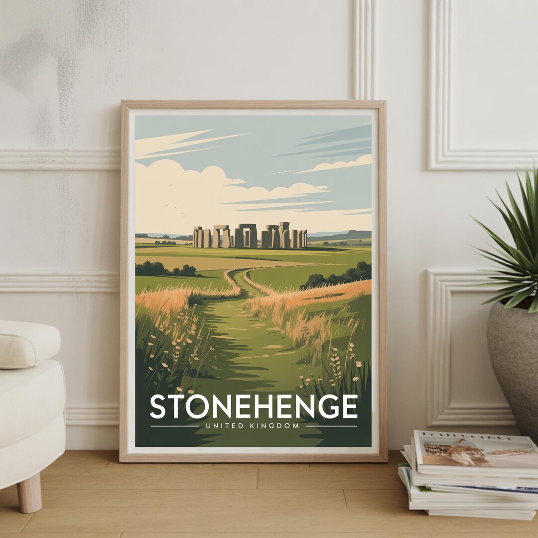 Stonehenge United Kingdom Travel Poster – Vintage Style Art Print - Etsy