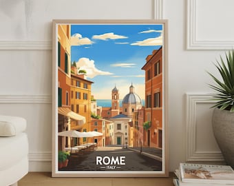 Rome Travel Poster: Italian Cityscape Watercolor Art Print