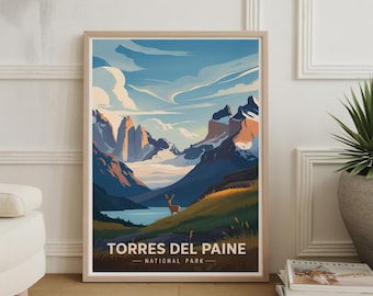 Póster de Torres del Paine: Paisaje de la Patagonia chilena