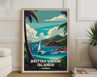British Virgin Islands Poster - Caribbean Travel Wall Art, Tropical Home Decor, Gift for Travelers