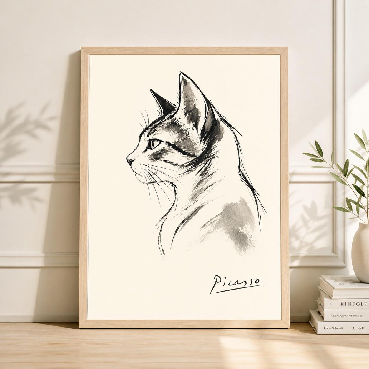 Picasso cat sketch - Etsy 日本