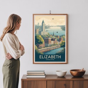 Elizabeth United States Travel Poster – Vintage Style Wall Art, Adventure Print image 3