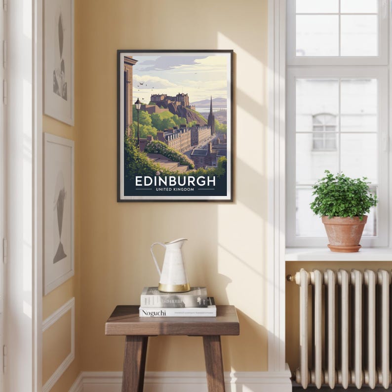Edinburgh Travel Poster, Vintage Style Scotland Wall Art Print - Etsy ...