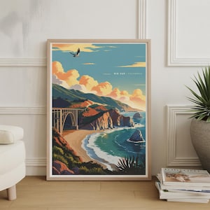 Big Sur Travel Poster: Vintage California Coast Art