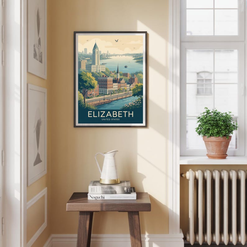 Elizabeth United States Travel Poster – Vintage Style Wall Art, Adventure Print image 2