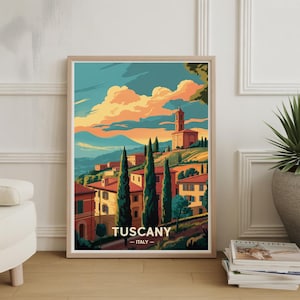 Toscana Italien Landskap Poster: Italiensk Landsbygd Väggkonst