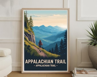 Appalachian Trail Map Poster: Scenic Hiking Art, National Park Decor