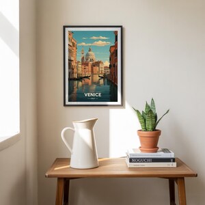 Venice Italy Travel Poster, Romantic Canal Wall Art, Italian Home Decor image 4