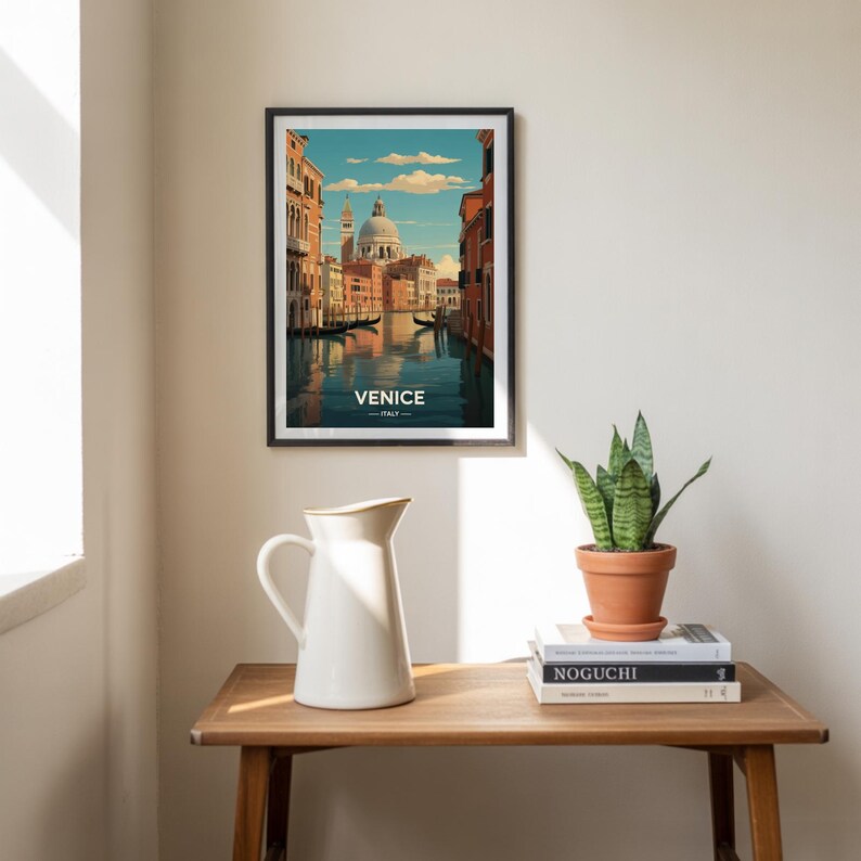 Venice Italy Travel Poster, Romantic Canal Wall Art, Italian Home Decor image 4