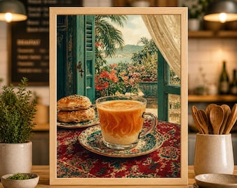Islamic Coffee Print, Persian Kitchen Decor, Tea Pastry Wall Art (Digital Download)