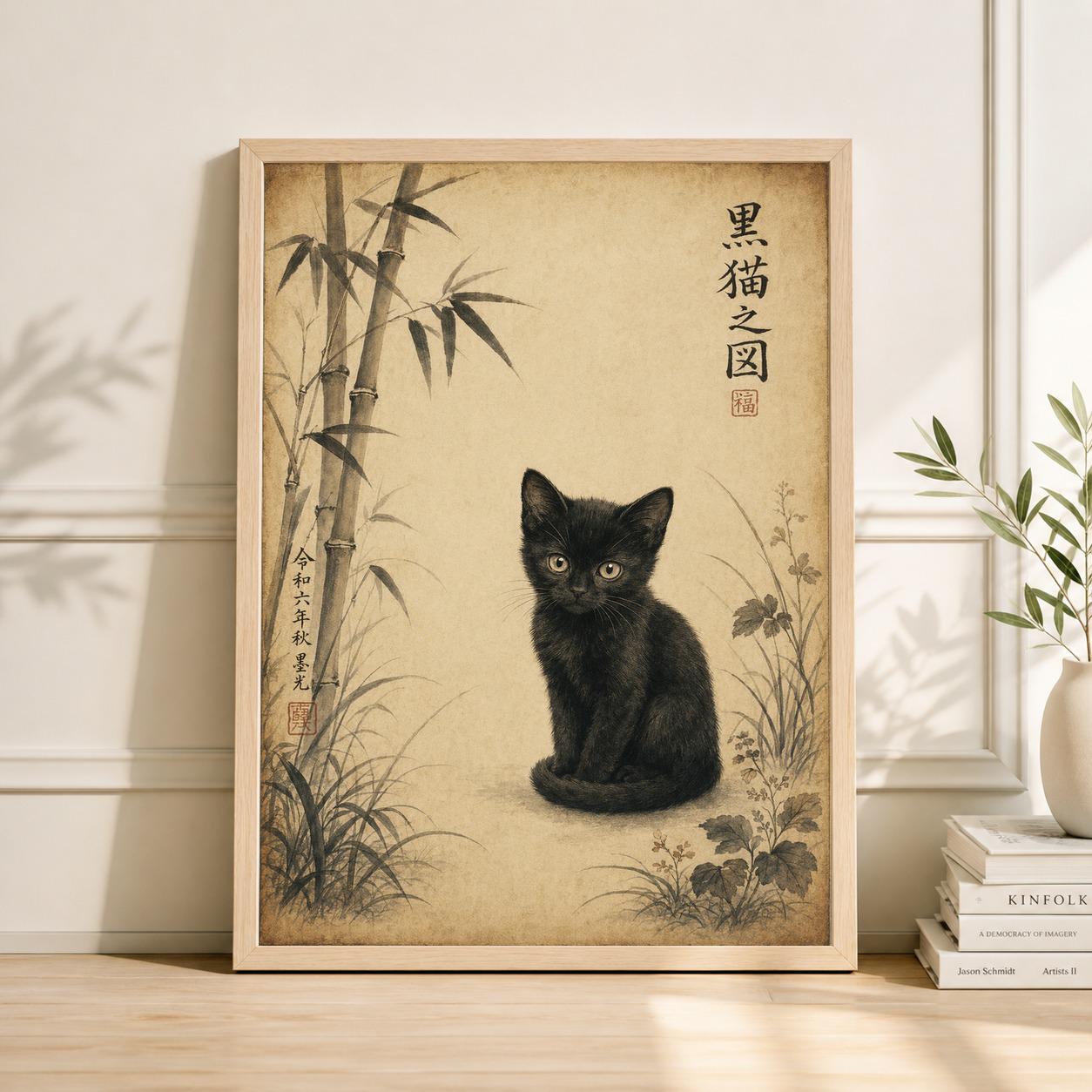 コーヒー&キャット アートポスター A3版 Japanese Coffee Cat Poster - Etsy