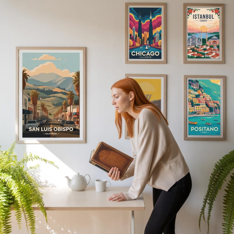 San Luis Obispo Travel Poster – Cal Poly Wall Art, California Coastal Decor image 6