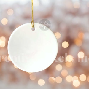 Christmas Ornament Mockup , White Ceramic Ornament Mockup