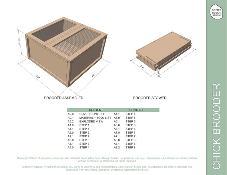 Storable Baby Chick Brooder Box Build Plans – Digital PDF Download ...